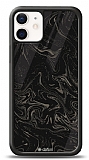 Dafoni Glossy iPhone 12 / iPhone 12 Pro 6.1 inç Black Marble Pattern Kılıf