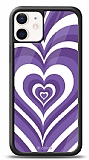 Dafoni Glossy iPhone 12 / iPhone 12 Pro 6.1 inç Purple Hearts Kılıf