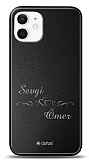 Dafoni Metal iPhone 12 Mini 5.4 inç Çiftlere Özel Kalpli İsimli Kişiye Özel Kılıf