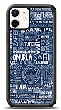 Dafoni Glossy iPhone 12 Mini 5.4 inç Lisanslı Fenerbahçe Mavi Tipografi Kılıf