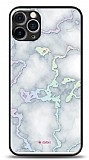Dafoni Hologram iPhone 12 Pro 6.1 inç Beyaz Mermer Desenli Kılıf