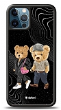 Dafoni Art iPhone 12 Pro Max 6.7 inç Compatible Couple Teddy Kılıf