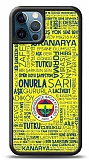 Dafoni Glossy iPhone 12 Pro Max 6.7 inç Lisanslı Fenerbahçe Sarı-Lacivert Tipografi Kılıf