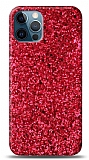 iPhone 12 Pro Max 6.7 inç Pullu Kırmızı Silikon Kılıf
