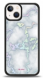 Dafoni Hologram iPhone 13 Mini Beyaz Mermer Desenli Kılıf