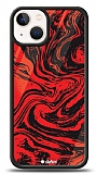 Dafoni Glossy iPhone 13 Mini Red Marble Kılıf