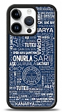 Dafoni Glossy iPhone 14 Pro Lisanslı Fenerbahçe Mavi Tipografi Kılıf