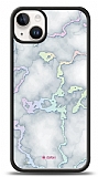 Dafoni Hologram iPhone 15 Plus Beyaz Mermer Desenli Kılıf