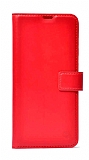 iPhone 15 Plus Cüzdanlı Yan Kapaklı Kırmızı Deri Kılıf
