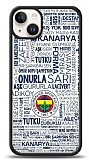 Dafoni Glossy iPhone 15 Plus Lisanslı Fenerbahçe Beyaz Tipografi Kılıf