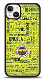 Dafoni Glossy iPhone 15 Plus Lisanslı Fenerbahçe Sarı-Lacivert Tipografi Kılıf