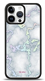 Dafoni Hologram iPhone 15 Pro Max Beyaz Mermer Desenli Kılıf