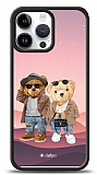 Dafoni Art iPhone 15 Pro Max Cool Couple Teddy Kılıf