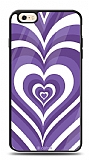 Dafoni Glossy iPhone 6 / 6S Purple Hearts Kılıf