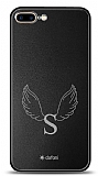 Dafoni Metal iPhone 7 Plus / 8 Plus Angel Wing Tek Harf Kişiye Özel Kılıf