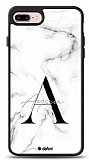 Dafoni Glossy iPhone 7 Plus / 8 Plus Kişiye Özel Harf İsimli White Marble Kılıf