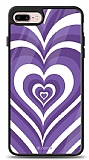 Dafoni Glossy iPhone 7 Plus / 8 Plus Purple Hearts Kılıf