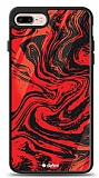 Dafoni Glossy iPhone 7 Plus / 8 Plus Red Marble Kılıf