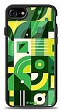 Dafoni Glossy iPhone SE 2020 Green Geometric Pattern Kılıf