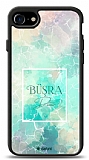 Dafoni Glossy iPhone SE 2020 Kiiye zel Simli Renkli Mermer Klf