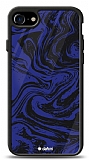Dafoni Glossy iPhone SE 2020 Navy Blue Marble Kılıf
