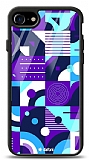Dafoni Glossy iPhone SE 2020 Purple Geometric Pattern Kılıf