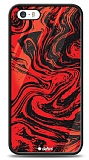 Dafoni Glossy iPhone SE / 5 / 5S Red Marble Kılıf