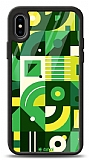 Dafoni Glossy iPhone X Green Geometric Pattern Kılıf