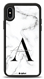 Dafoni Glossy iPhone X Kişiye Özel Harf İsimli White Marble Kılıf