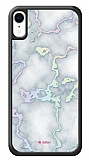 Dafoni Hologram iPhone XR Beyaz Mermer Desenli Kılıf