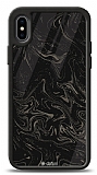 Dafoni Glossy iPhone XS Max Black Marble Pattern Kılıf