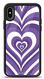 Dafoni Glossy iPhone XS Max Purple Hearts Kılıf