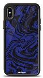 Dafoni Glossy iPhone XS Navy Blue Marble Kılıf
