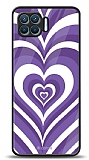 Dafoni Glossy Oppo Reno4 Lite Purple Hearts Kılıf