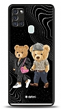Dafoni Art Samsung Galaxy A21s Compatible Couple Teddy Kılıf
