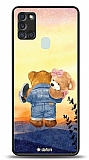 Dafoni Art Samsung Galaxy A21s Sunset Teddy Bears Kılıf