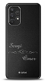 Dafoni Metal Samsung Galaxy A32 4G Çiftlere Özel Kalpli İsimli Kişiye Özel Kılıf