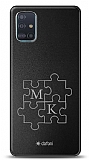 Dafoni Metal Samsung Galaxy A51 Çift Harf Puzzle Kişiye Özel Kılıf