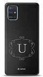 Dafoni Metal Samsung Galaxy A51 Flower Frame Tek Harf Kişiye Özel Kılıf
