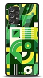 Dafoni Glossy Samsung Galaxy A52 Green Geometric Pattern Kılıf