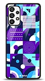 Dafoni Glossy Samsung Galaxy A73 Purple Geometric Pattern Kılıf
