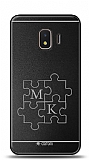 Dafoni Metal Samsung Galaxy J2 Core J260F Çift Harf Puzzle Kişiye Özel Kılıf