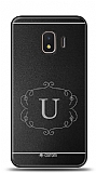 Dafoni Metal Samsung Galaxy J2 Core J260F Flower Frame Tek Harf Kişiye Özel Kılıf