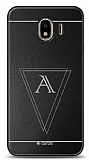 Dafoni Metal Samsung Galaxy J4 Geometrik Tek Harf Kişiye Özel Kılıf