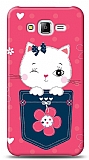 Samsung Galaxy J5 Pink Cat Kılıf