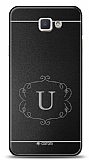 Dafoni Metal Samsung Galaxy J7 Prime / J7 Prime 2 Flower Frame Tek Harf Kişiye Özel Kılıf