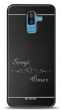 Dafoni Metal Samsung Galaxy J8 Çiftlere Özel Kalpli İsimli Kişiye Özel Kılıf