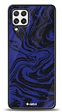 Dafoni Glossy Samsung Galaxy M22 Navy Blue Marble Kılıf