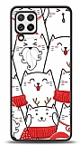 Dafoni Art Samsung Galaxy M22 New Year Cats Kılıf