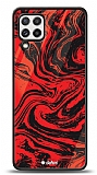 Dafoni Glossy Samsung Galaxy M22 Red Marble Kılıf
